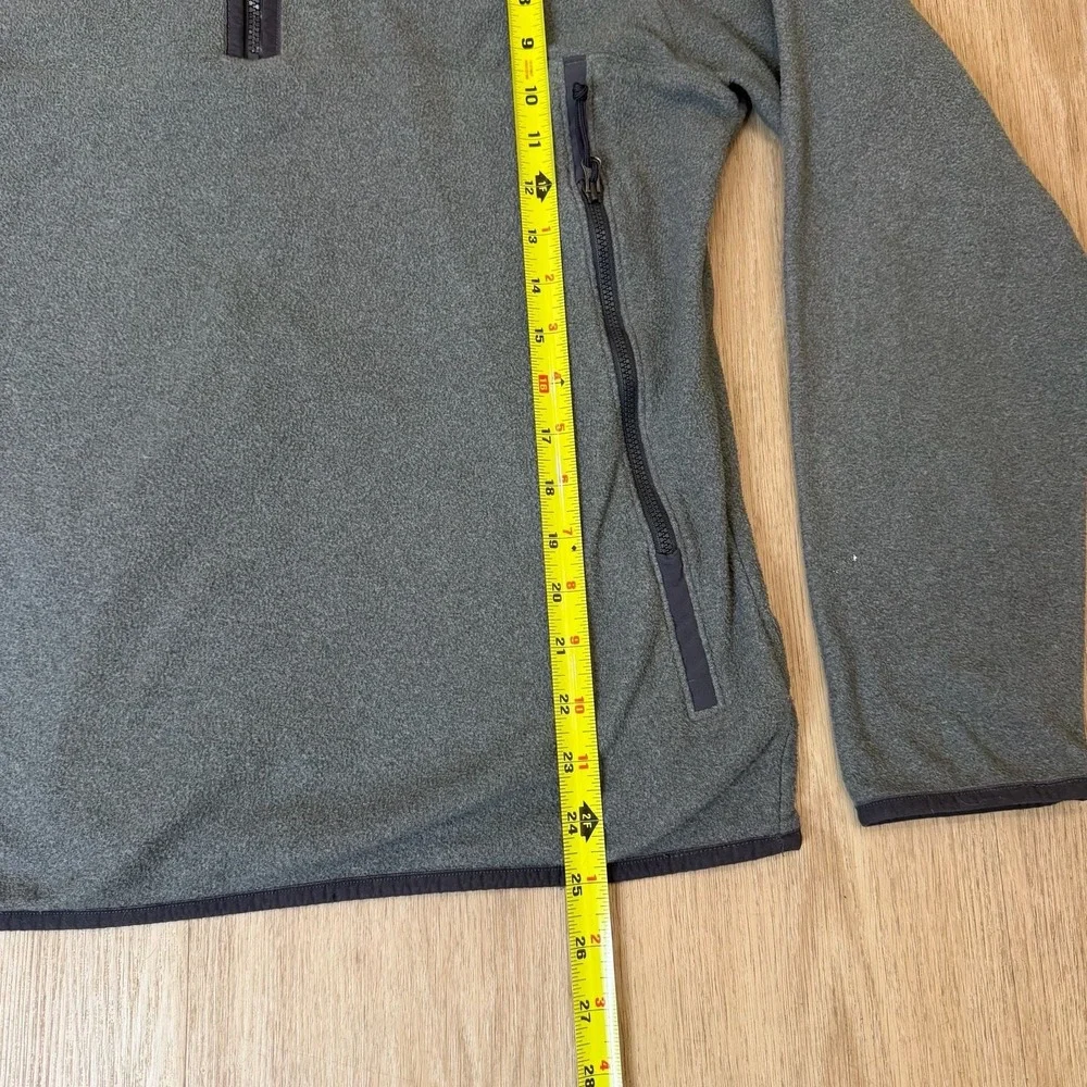 The North Face Mens Quarter Zip Fleece Pullover Gray Mock Neck Jacket Medium
